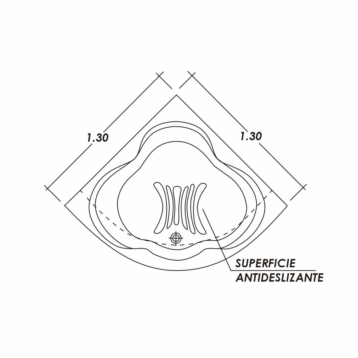 Tina Bañera - CORIAN 130*130 - Imagen 8