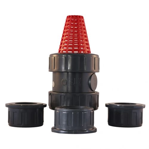 VALVULA CHECK DOBLE UNION DE 1 1/2 CON CANASTILA