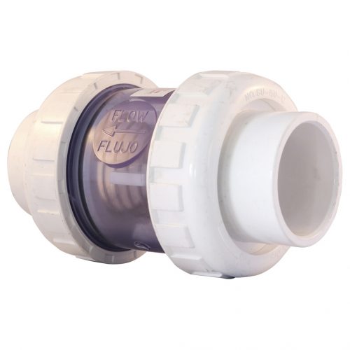 VALVULA CHECK DE 1 1/2 TRASLUCIDA DOBLE UNION PRA