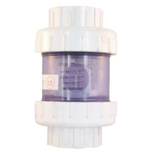 VALVULA CHECK DE 2  TRASLUCIDA DOBLE UNION PRAHER