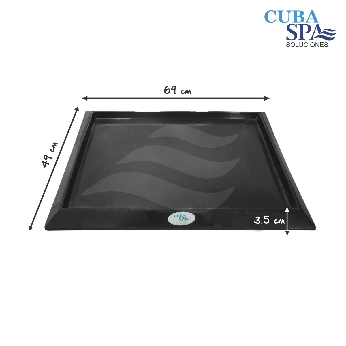 PEDILUVIO NEGRO 69*49*3.5cm | FIBRA DE VIDRIO - Imagen 4
