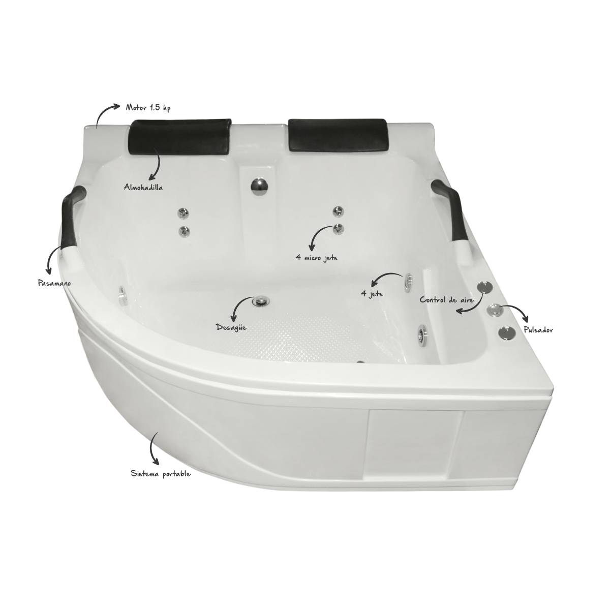 Tina Hidromasaje DANESA - (1.50*1.50) - Imagen 2