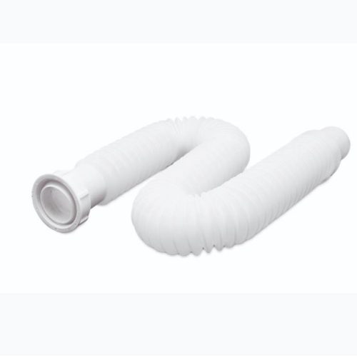 Conexión Corrugada para Desagüe de Base de Ducha en PVC Blanco (800 mm