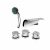 MEZCLADORA AL MUEBLE 3 PERILLAS – DUCHA TELÉFONO – CASCADA / GEMINIS